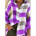 Women's Basic Loose Checkered Long Sleeve Shirt by DailySale