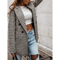 Women's Blazer Casual Jacket Long Sleeve Plaid Check Quilted by DailySale