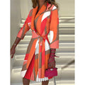 Women's Blazer Dress A Line Dress Knee Length Ruched Print Dress by DailySale