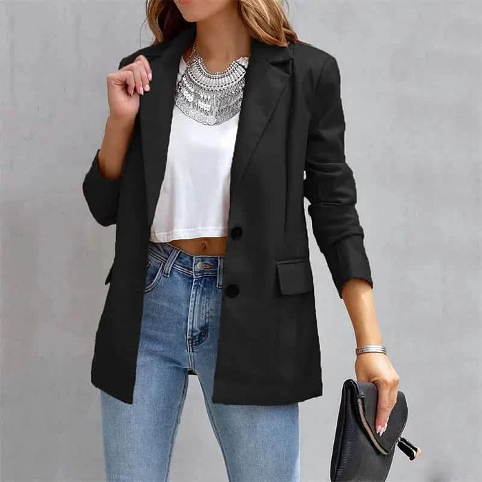 Women's Blazer Warm Breathable Outdoor Office Street Pocket Single Breasted Turndown by DailySale