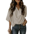 Women's Blouse Plain V Neck Basic Tops by DailySale