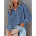 Womens Blouse Shirt Plain Button Long Sleeve by DailySale