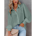 Womens Blouse Shirt Plain Button Long Sleeve by DailySale