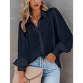 Womens Blouse Shirt Plain Button Long Sleeve by DailySale