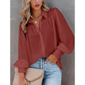 Womens Blouse Shirt Plain Button Long Sleeve by DailySale