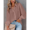 Womens Blouse Shirt Plain Button Long Sleeve by DailySale