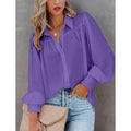 Womens Blouse Shirt Plain Button Long Sleeve by DailySale
