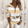 Women's Blouse Shirt Striped Color Block Long Sleeve Print V Neck Tops by DailySale
