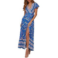 Women's Bohemian Floral Printed Wrap V Neck Maxi Dress by DailySale