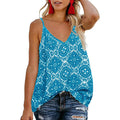 Women's Boho Floral V Neck Spaghetti Straps Tank Top Summer Sleeveless Shirts Blouse by DailySale