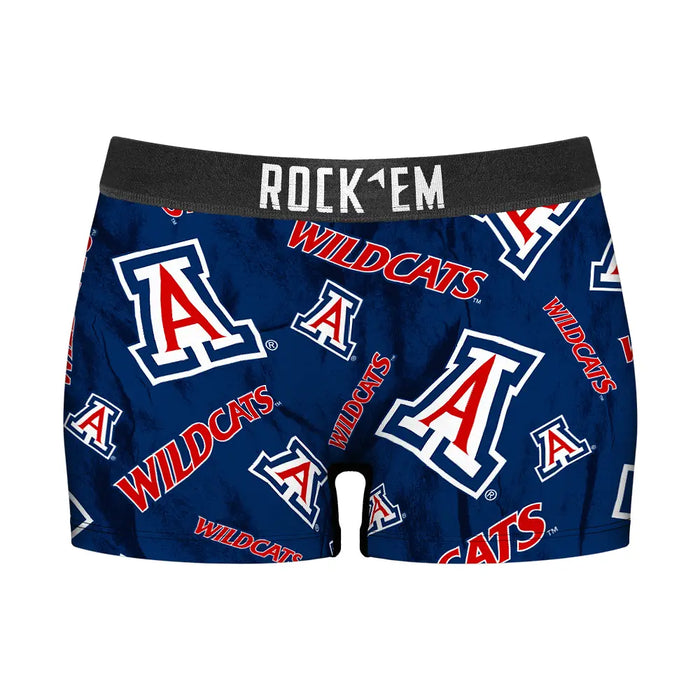 Women's Boy Shorts - Arizona Wildcats - Logo All-Over by Rock 'Em Socks