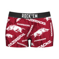 Women's Boy Shorts - Arkansas Razorbacks - Logo All-Over by Rock 'Em Socks