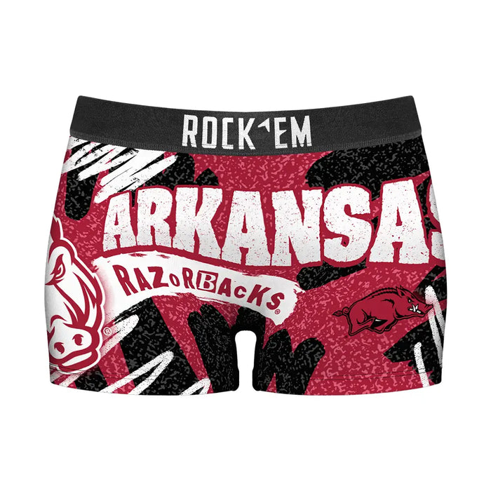 Women's Boy Shorts - Arkansas Razorbacks - Team Blast by Rock 'Em Socks