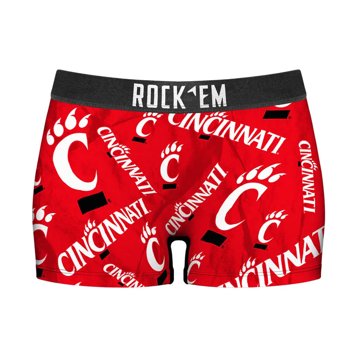 Women's Boy Shorts - Cincinnati Bearcats - Logo All-over by Rock 'Em Socks