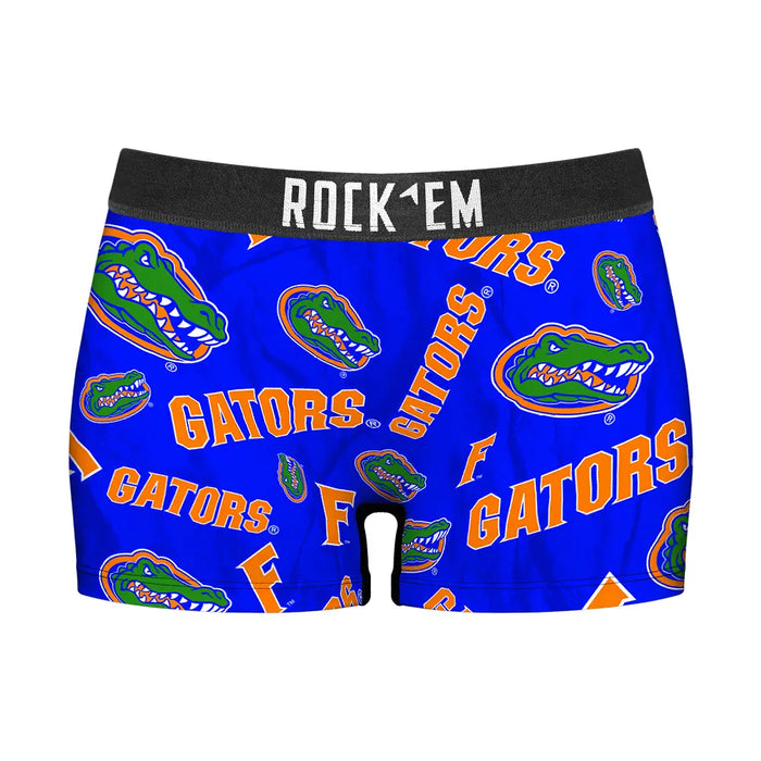 Women's Boy Shorts - Florida Gators - Logo All-Over by Rock 'Em Socks
