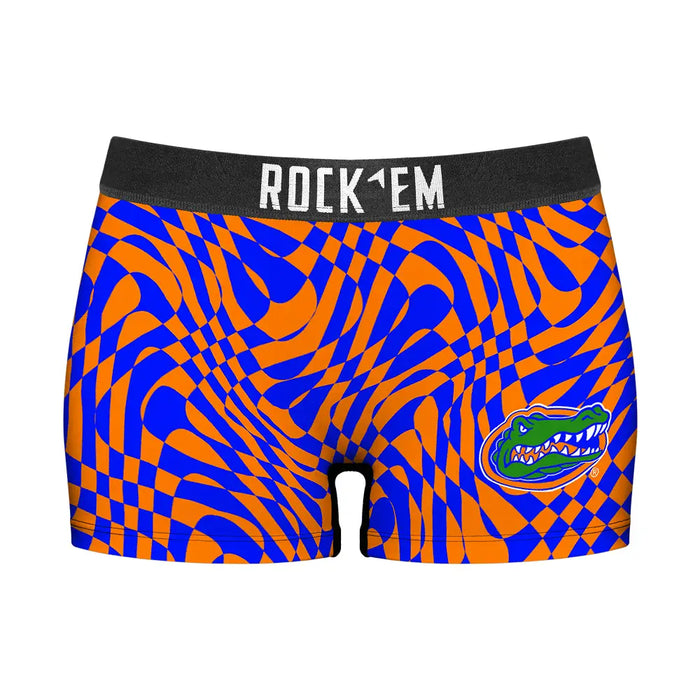 Women's Boy Shorts - Florida Gators - Wavy Checkers by Rock 'Em Socks