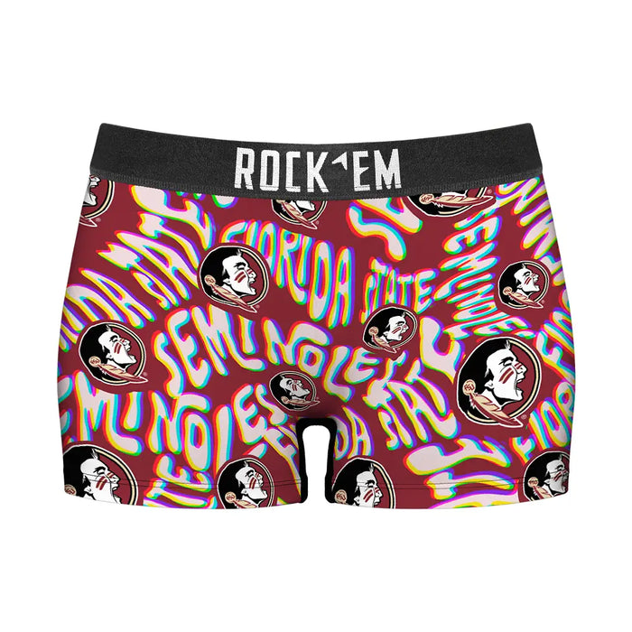 Women's Boy Shorts - Florida State Seminoles - Twisted Wordmark by Rock 'Em Socks