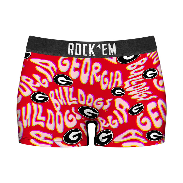 Women's Boy Shorts - Georgia Bulldogs - Twisted Wordmark by Rock 'Em Socks