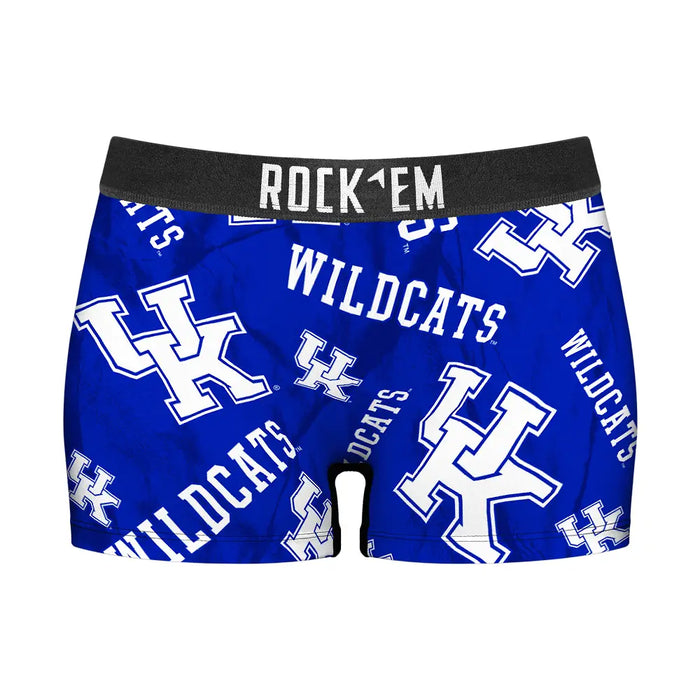 Women's Boy Shorts - Kentucky Wildcats - Logo All-Over by Rock 'Em Socks