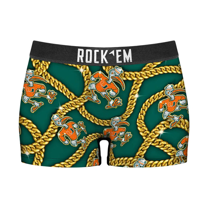 Women's Boy Shorts - Miami Hurricanes - Cuban Links by Rock 'Em Socks