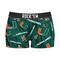 Women's Boy Shorts - Miami Hurricanes - Logo All-Over by Rock 'Em Socks