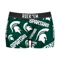 Women's Boy Shorts - Michigan State Spartans - Logo All-Over by Rock 'Em Socks