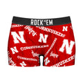 Women's Boy Shorts - Nebraska Huskers - Logo All-Over by Rock 'Em Socks