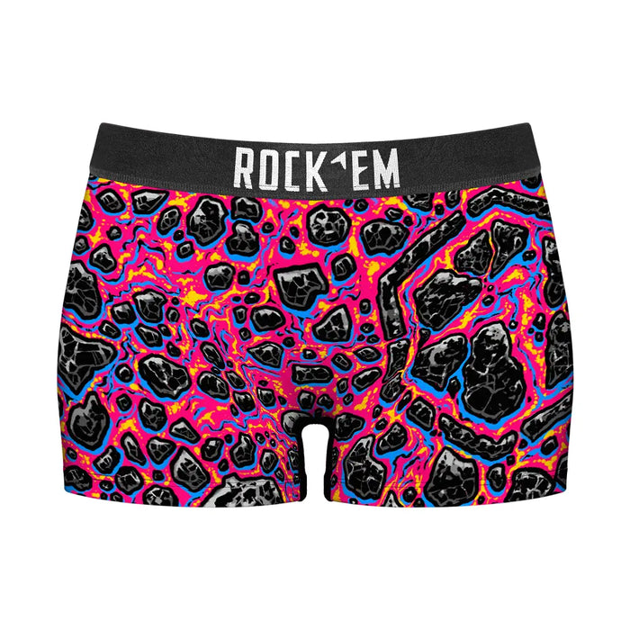 Women's Boy Shorts - Neon Lava by Rock 'Em Socks