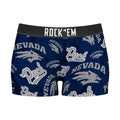 Women's Boy Shorts - Nevada Wolf Pack - Logo All-Over by Rock 'Em Socks