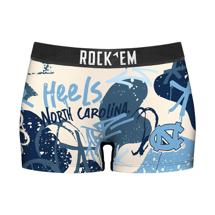Women's Boy Shorts - North Carolina Tar Heels - Graffiti by Rock 'Em Socks
