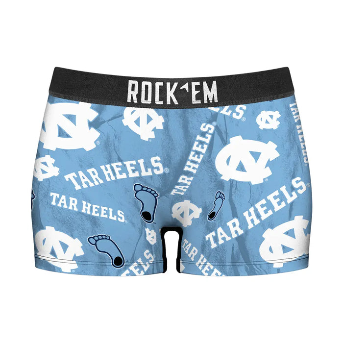 Women's Boy Shorts - North Carolina Tar Heels - Logo All-Over by Rock 'Em Socks