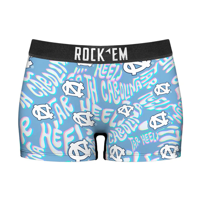 Women's Boy Shorts - North Carolina Tar Heels - Twisted Wordmark by Rock 'Em Socks