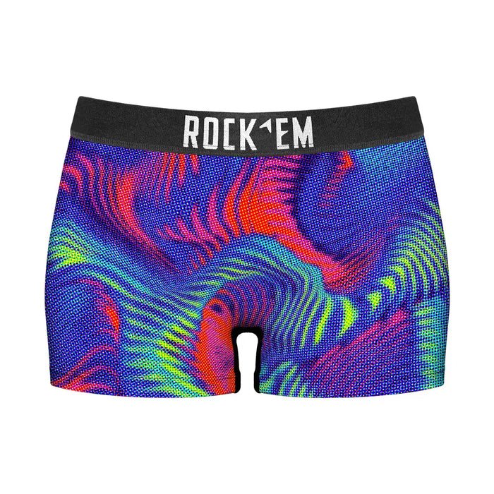 Women's Boy Shorts - Rainbow Trips by Rock 'Em Socks