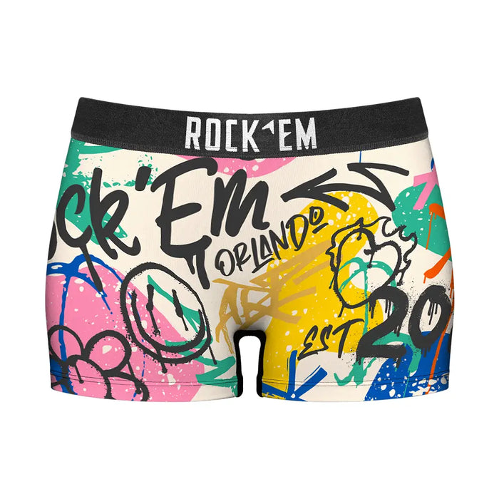 Women's Boy Shorts - Rock 'Em Graffiti by Rock 'Em Socks