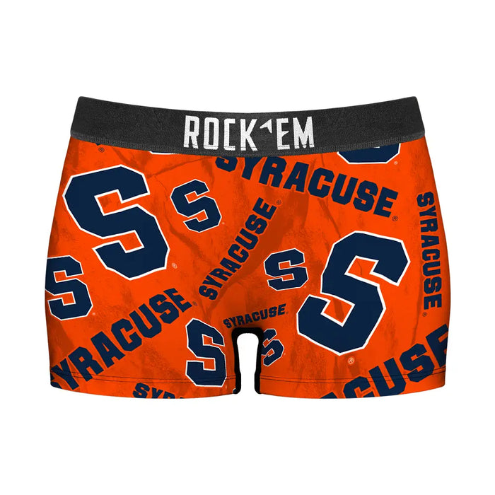 Women's Boy Shorts - Syracuse Orange - Logo All-Over by Rock 'Em Socks