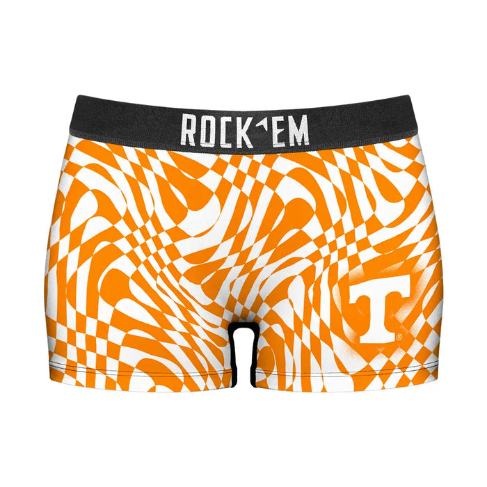 Women's Boy Shorts - Tennessee Volunteers - Wavy Checkers by Rock 'Em Socks