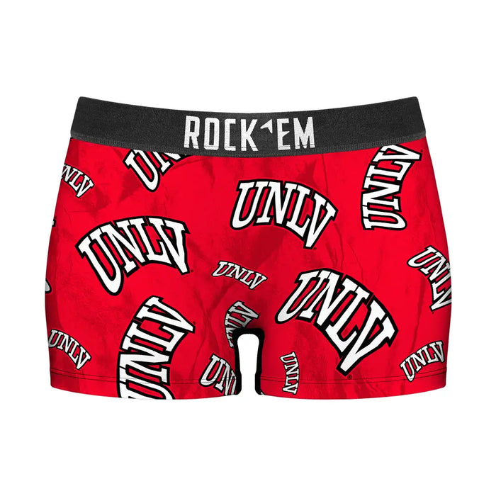 Women's Boy Shorts - UNLV Rebels - Logo All-Over by Rock 'Em Socks