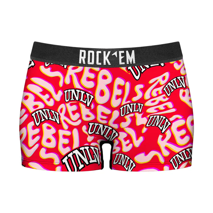 Women's Boy Shorts - UNLV Rebels - Twisted Wordmark by Rock 'Em Socks