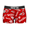 Women's Boy Shorts - Utah Utes - Logo All-Over