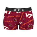 Women's Boy Shorts - Virginia Tech Hokies - Logo All-Over by Rock 'Em Socks