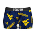 Women's Boy Shorts - West Virginia Mountaineers - Logo All-Over by Rock 'Em Socks
