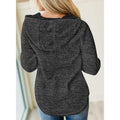Womens Button Collar Drawstring Stitching Sweatshirts Hoodies Pullover by DailySale