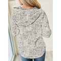 Womens Button Collar Drawstring Stitching Sweatshirts Hoodies Pullover by DailySale