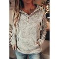 Womens Button Collar Drawstring Stitching Sweatshirts Hoodies Pullover by DailySale