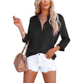 Women's Button Down Shirts Satin V Neck Long Sleeve by DailySale
