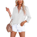 Women's Button Down Shirts Satin V Neck Long Sleeve by DailySale