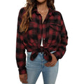 Women's Button Flannel Shirt Plaid Long Sleeve Top by DailySale