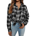 Women's Button Flannel Shirt Plaid Long Sleeve Top by DailySale