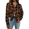 Women's Button Flannel Shirt Plaid Long Sleeve Top by DailySale