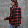 Women's Button Flannel Shirt Plaid Long Sleeve Top by DailySale